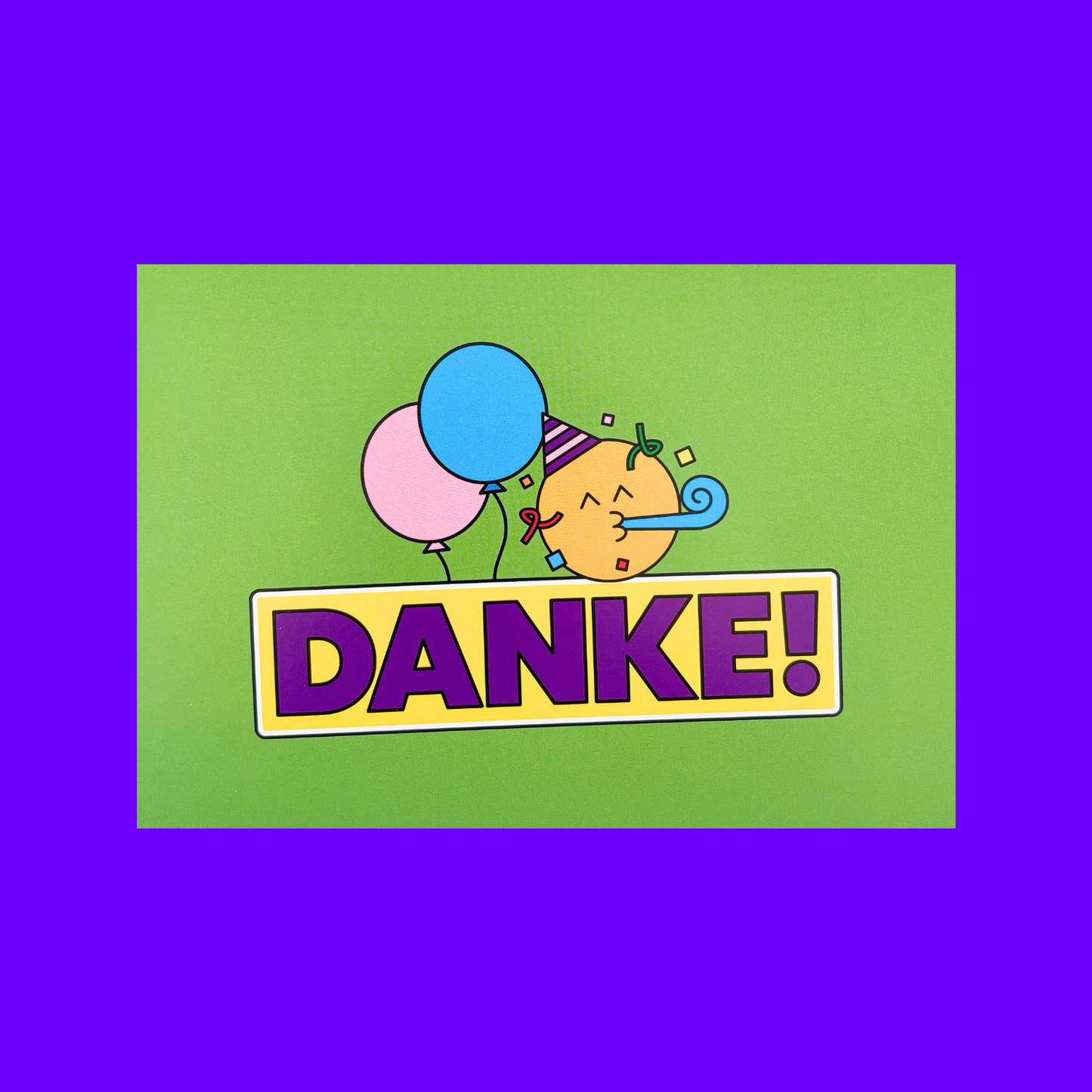 Buntes Dankeskarten-Set mit Stickern